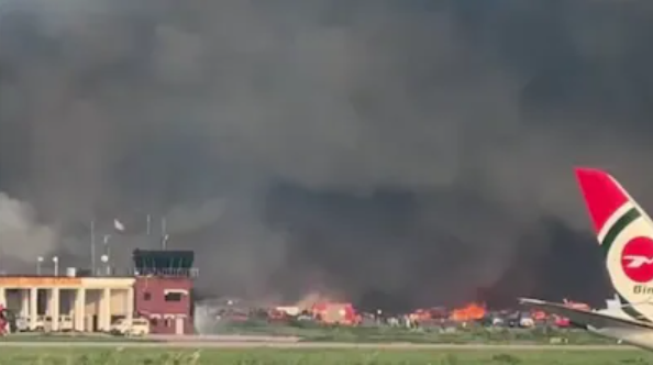 dhaka airport fire