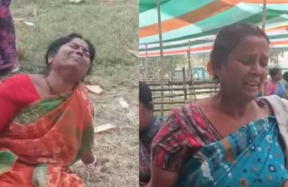 woman crying mamata rally