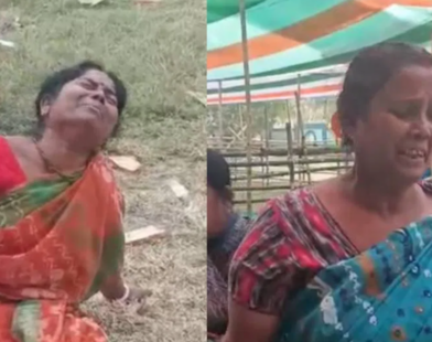 woman crying mamata rally