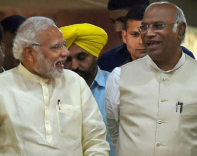 mallikarjun Kharge and PM Modi