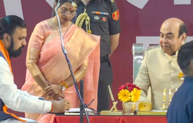 samrat choudhury taking oath