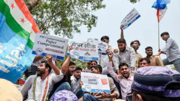 neet paper leak protest
