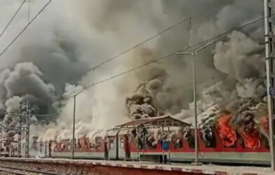 caa protest train fire